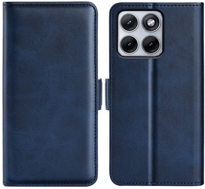 MobyDefend Hoesje - Geschikt voor Motorola Edge 70 Fusion - Luxe Wallet Book Case (Sluiting Zijkant) - Blauw