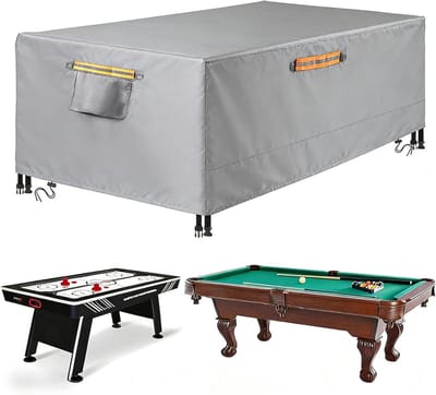Biljarttafel Hoes - Pooltafel Cover - Tafel Beschermen - Waterdicht en UV-bestendig - 7 voet - Grijs