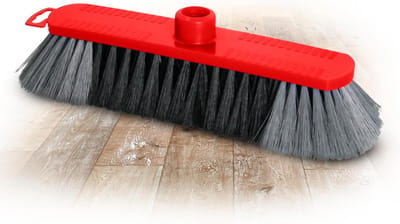 Novaliv Bezem 30 cm FIJNE SYNTHETISCHE HAREN Bezem Rood Zaalbezem - ALLEEN ZONDER steel Bezemkop - Zaalbezem met draad geschikt voor 22mm bezemstelen - Spinnenwebbezem Magische Bezem