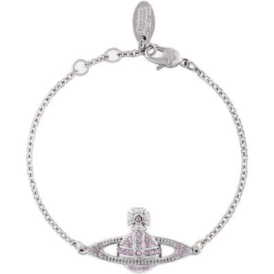 Vivienne Westwood Messing Armband met Gravering Vrouwen armbanden Zilver Paars 61020051-02P491 Basic Packaging-Dust Bag+Box white
