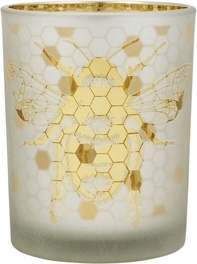 Windlicht - goud - Bijen - glas - Mars&More - small 8cm