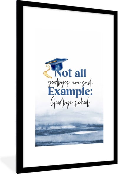 Fotolijst incl. Poster - Afgestudeerd - Diploma - Studenten - Spreuken - 80x120 cm - Posterlijst