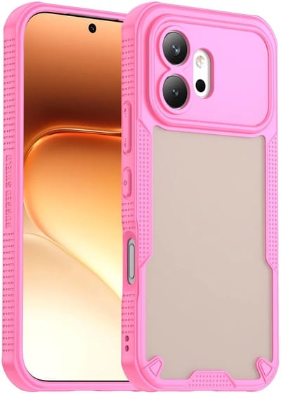 Hoesje geschikt voor HONOR 600 - Phonesta Shockproof Armor Semi-Transparante Back Cover - Roze