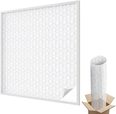 Wallfluent Glas in Lood Raamfolie - Geometrische vormen Raamfolie Glas in Lood - 100x100 cm - Wit Zelfklevende Raamfolie Glas in Lood - Melkglas Folie met Glas in Lood Effect - Voor de woonkamer, voor het kantoor, voor de hal