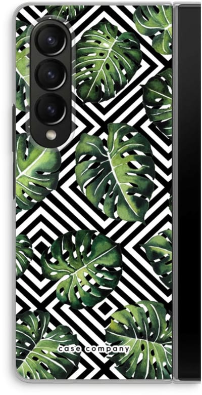 Case Company® - Hoesje geschikt voor Samsung Galaxy Z Fold4 hoesje - Geometrische jungle - Soft Cover Telefoonhoesje - Bescherming aan alle Kanten en Schermrand