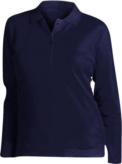 SOLS Dames/dames Podium Lange Mouw Pique Katoenen Polo Shirt (Marine)