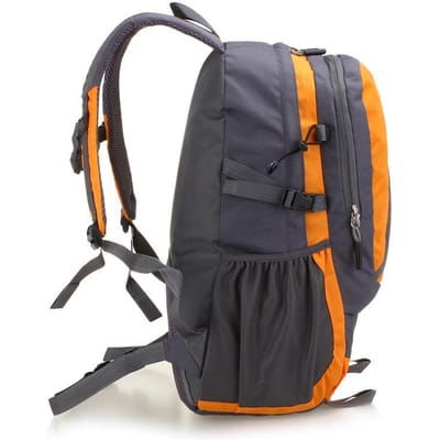 Klimrugzak Grote Capaciteit Waterdichte Nylon Rugzak voor Wandelen Kamperen Fietsen Oranje Rood black