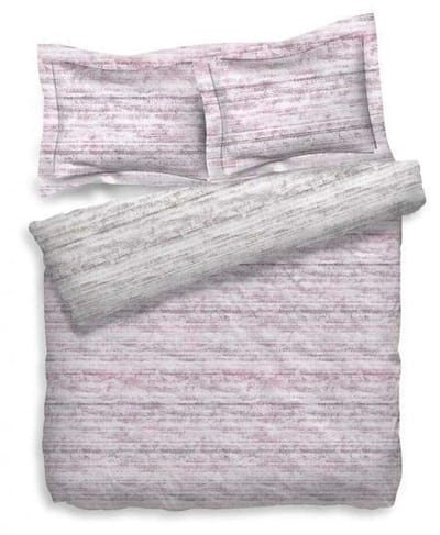 Heckett & Lane Sering Dekbedovertrek - Tweepersoons - 200x200/220 cm - Roze/Grijs