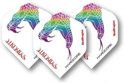 Red Dragon Peter Wright Hardcore Snakebite Flight White - Dart Flights