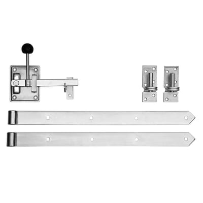 Dailygoods- Tuinhek Complete Set - Houten Omheining - Tuinpoort - Verzinkt - Weerbestendig - Stabiel Materiaal - Inclusief Montagebeslag - Poort