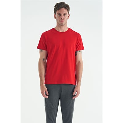 Heren Katoen Elasthaan Crew Neck T-shirt