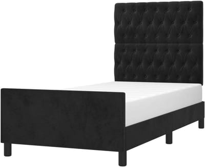 Bedframe met hoofdeinde - Ledikant meubel - Ontspannen slapen - Verstelbaar hoofdeinde - 100x200 cm - Zwart