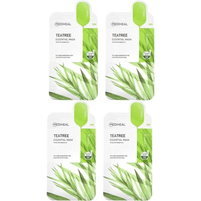 MEDIHEAL, tea tree, essential beauty mask, 4 sheets, 24ml (0.81fl oz) each