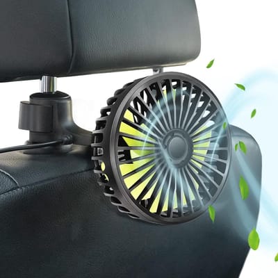 Solvix tafel ventilator geluidloos - USB Auto Ventilator - Zwart - 360° Draaibaar - 3 Snelheden - Voor Auto en Thuis