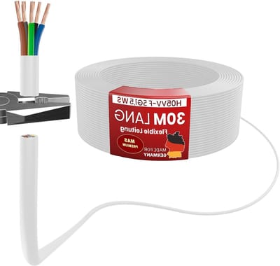 Flexibele Kabel - Stroomkabel H05VV-F - Veilige Aansluiting - Koperen Binnenmateriaal - 30 meter - Zwart