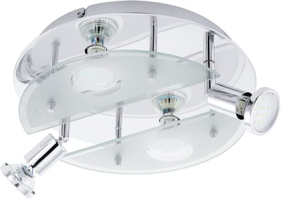 EGLO Cabo 1 - Wand/Plafondlamp - 4 Lichts - Ø290mm. - Chroom - Wit, Helder