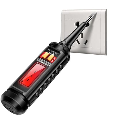 Spanningstester Pen - Stroommeter Detector - Elektrische Inspectie - LCD Achtergrondverlichting - 12-300V - Zwart