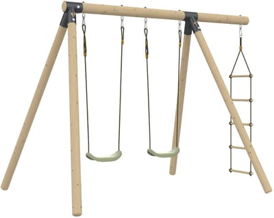 AMANDIER schommel 2 schommels - touwladder - verankeringsset - FSC® hout h190 cm