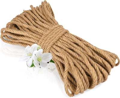 Jute Touw 5 mm x 50 m - Sterk en Scheurvast Natuurlijk Vezel Touw voor Katten, Tuinprojecten en Creatieve DIY Decoraties