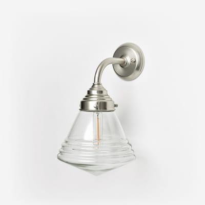 Wandlamp Luxe School Small Helder Curve Matnikkel - Art Deco Trade