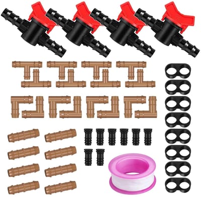 Dailygoods- Irrigatieaansluitset 45-delig - Kunststof Slangverbinder - 16 mm Aansluitingen - Tuinirrigatiesystemen - UV- en Slagvast - Eenvoudige Installatie - Irrigatiekit