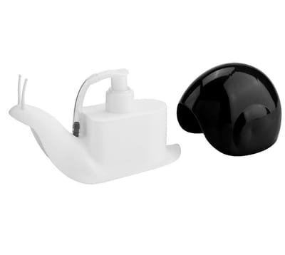 Dailygoods- Zeepdispenser Slakvorm - Vloeistofdispenser 120 ml - Wandmontage - Milieuvriendelijk PP - Badkameraccessoires - Afmetingen 17,2 x 11 x 7,2 cm