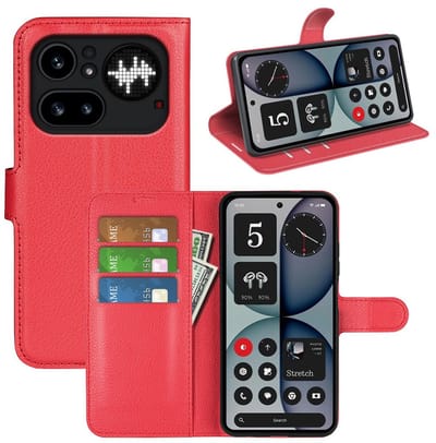 MobyDefend Hoesje - Geschikt voor Nothing Phone (4a) Pro - Kunstleren Wallet Book Case (Sluiting Voorkant) - Rood