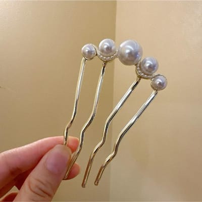 1 Pièce Mode Navette Peigne à Fiche Disque Perles Cheveux Peigne à Quatre Dents Disque Artefact Cheveux Épingle à Cheveux Épingle à Cheveux Fille Rétro Peigne à Fiche one-size or