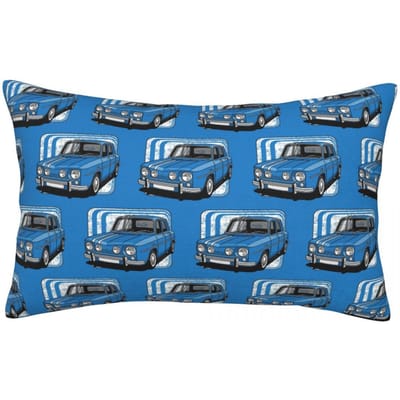 Ma Dessin De La Berline Sportive Française Bleue Gordini Housse de Coussin Rectangulaire Coussin Décoratif Chambre Lit Maison Jeté 50x35cm