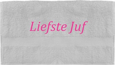 Handdoek - Liefste Juf - 100x50cm - Wit