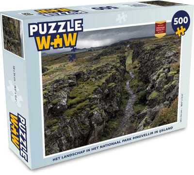 Puzzel Het landschap in het Nationaal park Þingvellir in IJsland - Legpuzzel - Puzzel 500 stukjes