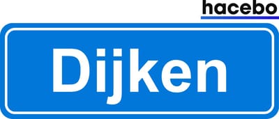 Hacebo - Plaatsnaam Sticker - 29x10 CM - Dijken sticker - Verkeersborden sticker - grappige cadeaus - Dijken
