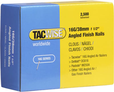 Tacwise schuine afbouwnagel maat 16 - Nagel voor tacker - 38 mm - Gegalvaniseerd - 2500 stuks