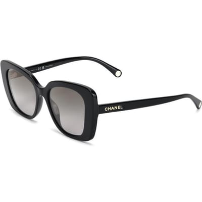 CHANEL Logo Onregelmatige Zonnebril Dames Zwart