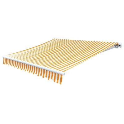 vidaXL - Vervangingsdoek - voor - luifel - 400x300 - cm - polyester - geel - en - wit