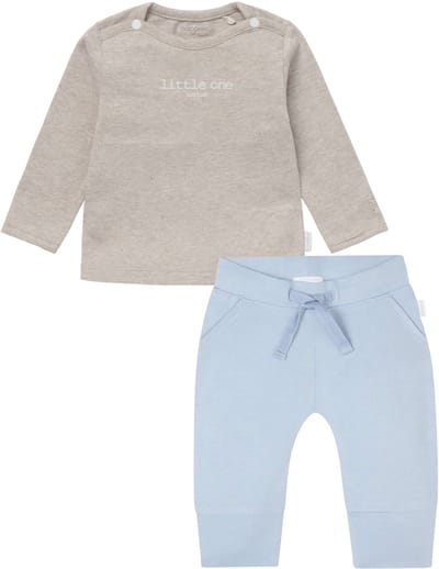 Noppies - Kledingset - 2 delig - Broek Naupli Lichtblauw - Shirt Hester Taupe - Maat 44