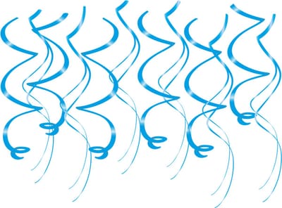 Swirl decorations | Slingers | Kleur: Baby blauw | Lengte: 70cm | Inhoud: 12 stuks