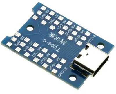 USB-C Breakout Board, Type-C Vrouwelijke PCB Adapter voor Reparatie, Opladen en Data Test