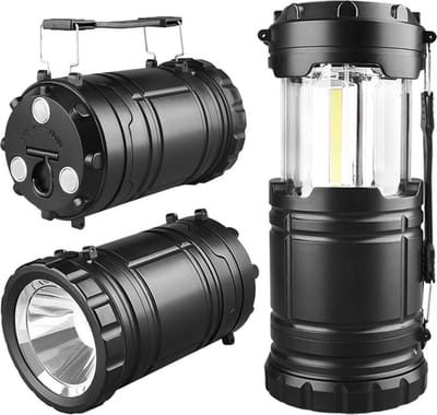 HOGA - Kampeerlamp - Campinglamp - Zwart - Lantaarn - Tentlamp - Oplaadbaar - Luxe - Duurzaam - Fel licht - Werklamp - Tafellamp - Camping