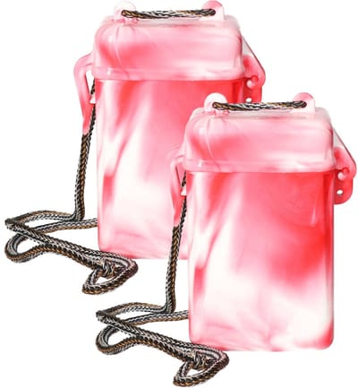 Bestway opbergkoker waterdicht - 2x - rood - 11 cm - geldkoker - voor geld/pasjes/ID - vakantie