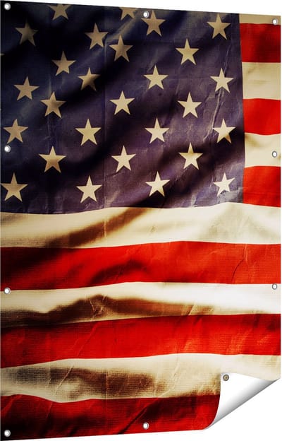Gards Tuinposter Amerikaanse Vlag - Verenigde Staten - 90x120 cm - Tuindoek - Tuindecoratie - Wanddecoratie buiten - Tuinschilderij