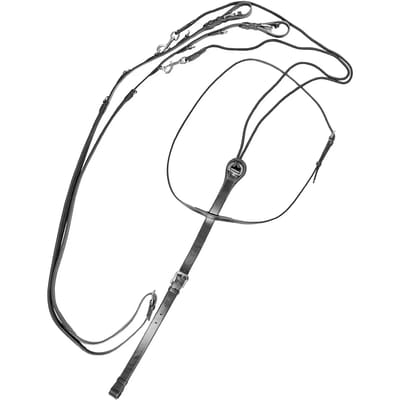 Leidsels voor paard met leren en rubberen martingale Equestro