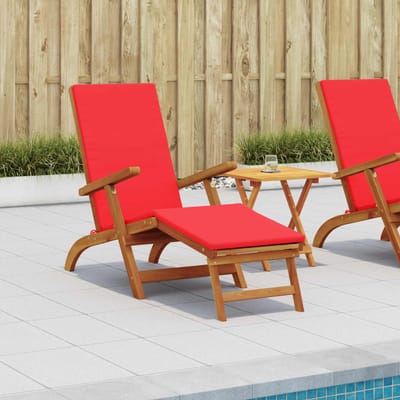 vidaXL - Ligstoel - die - kan - leunen - en - vouwen - 2 - st - Massief - Acacia - Hout - Rood