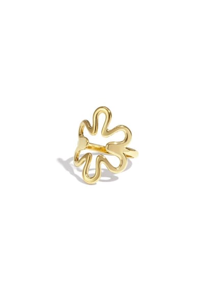 Yehwang Blooming ring goudkleur - Bloem Design - Stainless steel - Waterproof - Verstelbare ring - Statement ringen