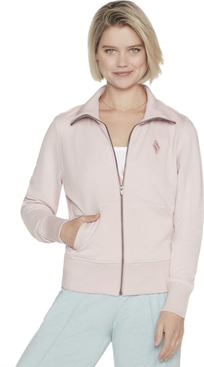 Skechers The Hoodless Hoodie Diamond Jacket W3JA262-LPK, Vrouwen, Roze, Sweatshirt, maat: XS