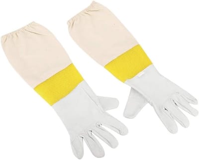 Lange Mouwen Bijenhouders Handschoenen van Schapenleer met Mesh voor Beginners en Professionele Imkers