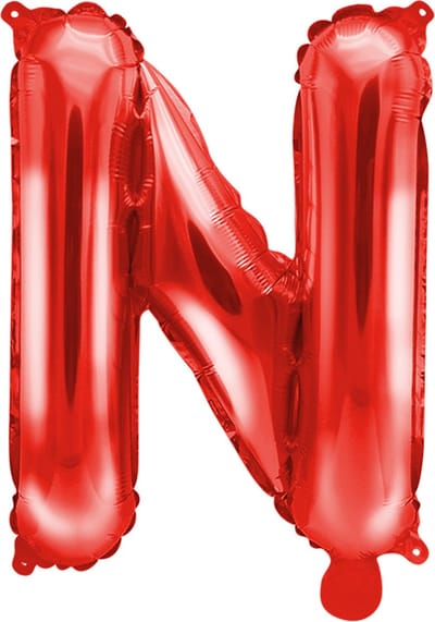 Folieballon letter N - 35cm rood