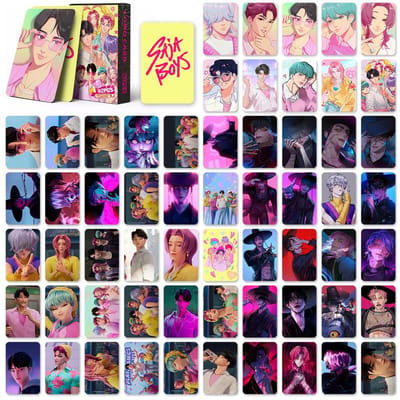 92 STUKS K-POP Demon Hunters Fotokaarten Anime Verzamelserset voor Fans van K-POP Merchandise/Ruilkaarten Duurzaam Langdurig gray