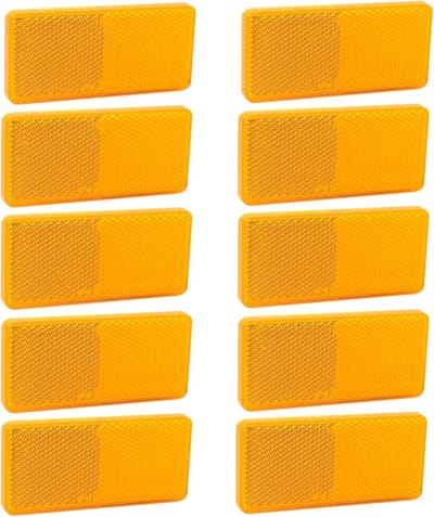 Zelfklevende Reflectoren - Veiligheidsstickers - Verkeersveiligheid - Sterke UV PC-lens - 93 x 43 mm - Geel