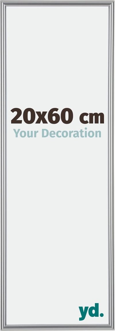 Your Decoration - Fotolijst 20x60 cm - Kunststof - Zilver Hoogglans - Annecy